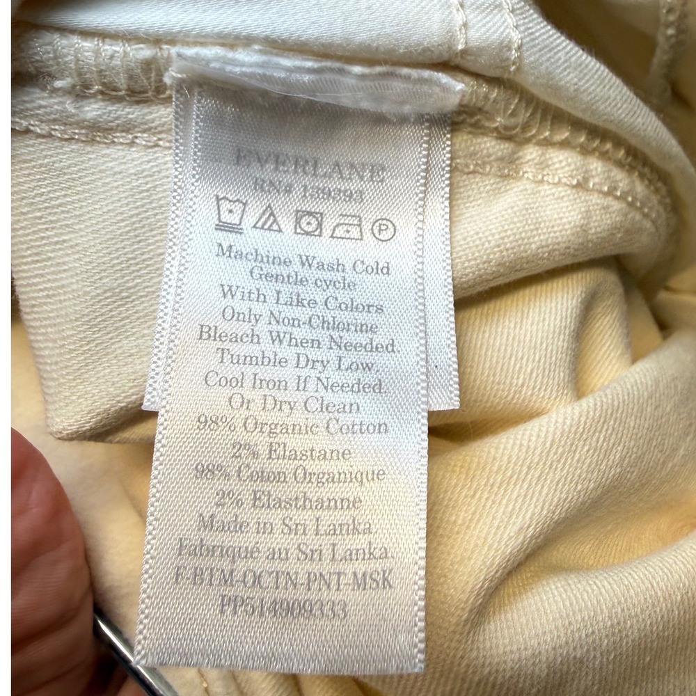 Everlane Organic Cotton Utility Pant Cream Ivory Straight Leg Size 12 High Rise - Picture 9 of 12